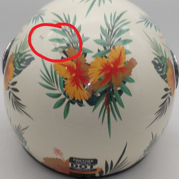 NEW Pretoee 3/4 Open Face  Helmet LARGE Retro Vintage Floral  Helmet  READ - Picture 13 of 13